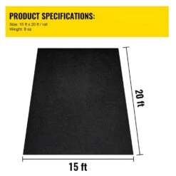 Garden Weed Barrier Fabric 4 OZ. Heavy Duty Geotextile Landscape Fabric 15 X 20 Ft. Non-Woven Weed Block Gardening Mat -Vevor vevor landscape fabric tgbw15ft20ft4wpaqv0 76 1000