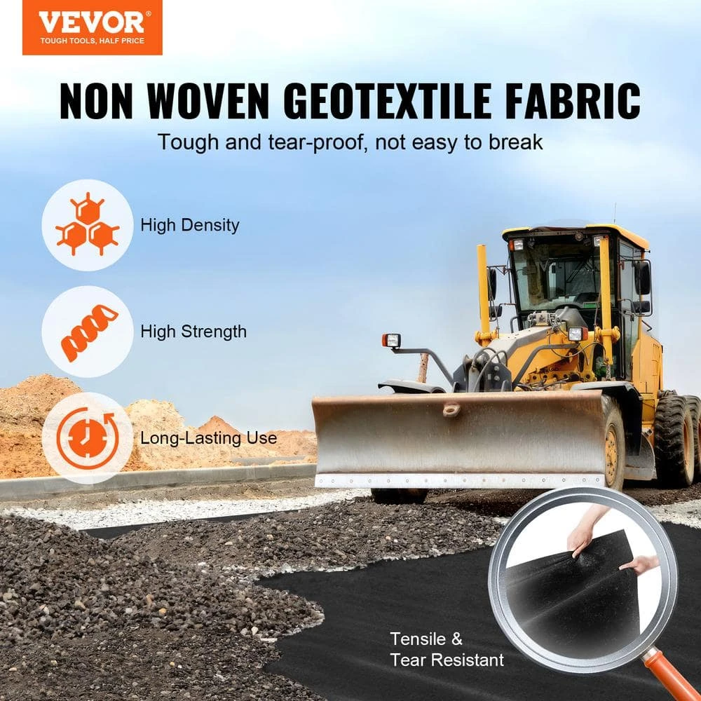 Weed Barrier Fabric Non Woven Geotextile Fabric Under Gravel 10 X 100 FT 8 OZ Driveway Landscape Fabric Ground Cover 4 Weed Barrier Fabric Non Woven Geotextile Fabric Under Gravel 10 X 100 FT 8 OZ Driveway Landscape Fabric Ground Cover - Image 2