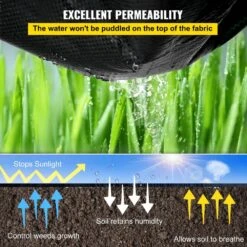 Weed Barrier Fabric Heavy Duty 3 Ft.x300ft. Woven Weed Blocker Gardening Mat 3.2OZ Garden Geotextile Weed Control Fabric -Vevor vevor landscape fabric zzzp3 24oz3x300fcv0 1f 1000