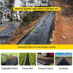 Weed Barrier Landscape Fabric 4 X 250 Ft. Geotextile Underlayment PP Woven Garden Ground Cover 5 Oz. Weed Control Fabric -Vevor vevor landscape fabric zzzp4x250yc5ozfcbv0 fa 1000