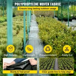 6.5 X 330 Ft. Premium Weed Barrier Fabric Heavy Duty 3.2 Oz. Woven Weed Control Fabric Geotextile Fabric -Vevor vevor landscape fabric zzzp6 5x330yc3 21v0 4f 1000