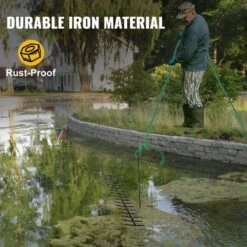 Pond Rake 32 In. Aquatic Weed Rake Double Sided Lake Weed Cutter Clean Aquatic Weeds Silt Lake Rakes With 66 Ft. Rope -Vevor vevor landscaping rakes ccb32yc0000000001v0 44 1000