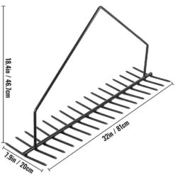 Pond Rake 32 In. Aquatic Weed Rake Double Sided Lake Weed Cutter Clean Aquatic Weeds Silt Lake Rakes With 66 Ft. Rope -Vevor vevor landscaping rakes ccb32yc0000000001v0 76 1000