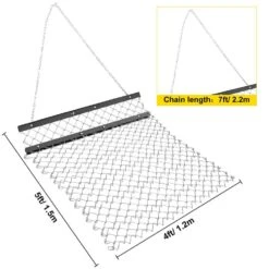 Drag Harrow 4 Ft. X 5 Ft. ATV Chain Harrow UTV Tractor Durable Harrow With 84 In. Handle Rake Grader Lawn Leveling Rake -Vevor vevor landscaping rakes cdzpq45yc00000001v0 40 1000