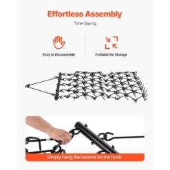 40 In. Handle Length Drag Harrow 4 Ft. X 4 Ft. Heavy-Duty Chain Harrow With 69 Teeth 15 40 In. Handle Length Drag Harrow 4 Ft. X 4 Ft. Heavy-Duty Chain Harrow With 69 Teeth -Vevor vevor landscaping rakes lpgdk4x4ft0067aqtv0 44 1000