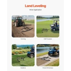 Driveway Drag, 67.7 In. Width Tow Behind Drag Harrow, Q235 Steel Driveway Grader With Adjustable Bars -Vevor vevor landscaping rakes qypqyp66inchec4n5v0 fa 1000