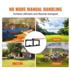 49 In. Hay Spear Bale Spears 1600 Lbs. Loading Capacity Skid Steer Loader Tractor Attachment With 2pcs 17.5 In. -Vevor vevor landscaping rakes tzczs12zhz491u79bv0 fa 1000