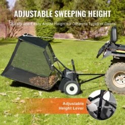 42 In. Lawn Sweeper Tow Behind, 12 Cu. Ft. Large Pull Behind Grass Sweeper, 15 In. Edger Heavy Duty Leaf Grass Collector -Vevor vevor lawn sweepers tcscpqsqhs12e5utuv0 4f 1000
