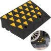 Curb Ramp 23-1/2 In. Length 6 In. High Heavy Duty Sidewalk Curb Ramp 5 Ton Rubber Driveway Ramp For Trucks Buses,Yellow