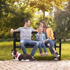 Outdoor Bench, 46 In. Metal Garden Bench For Outdoors, 480 Lbs. Load Capacity Bench, Outdoor Garden Park Bench -Vevor vevor outdoor benches gyzyjs46yc00w8fdqv0 31 1000