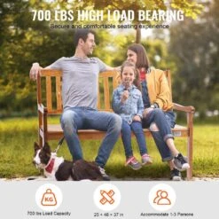 Outdoor Bench, 48 In. Wood Garden Bench For Outdoors, Outdoor Garden Park Bench With Backrest And Armrests -Vevor vevor outdoor benches gyzymz48yc00j47ynv0 4f 1000