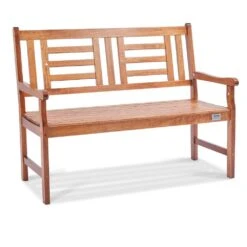 Outdoor Bench, 48 In. Wood Garden Bench For Outdoors, Outdoor Garden Park Bench With Backrest And Armrests