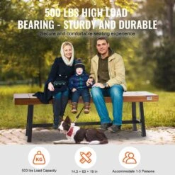 Outdoor Bench, 63 In. Wood Garden Bench With Metal Leg For Outdoors, Outdoor Garden Park Bench, 500 Lbs. Load Capacity -Vevor vevor outdoor benches gyzymz63yc00l6dxav0 4f 1000