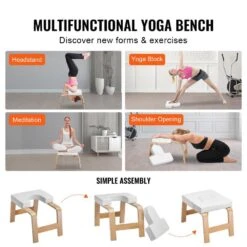 Yoga Headstand Bench, 300 Lbs. Capacity Yoga Inversion Chair For Family Gym, Headstand Trainer With Wood Frame & PU Pad -Vevor vevor outdoor benches yjdldbshmdcbvr2h9v0 44 1000