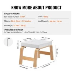 Yoga Headstand Bench, 300 Lbs. Capacity Yoga Inversion Chair For Family Gym, Headstand Trainer With Wood Frame & PU Pad -Vevor vevor outdoor benches yjdldbshmdcbvr2h9v0 fa 1000