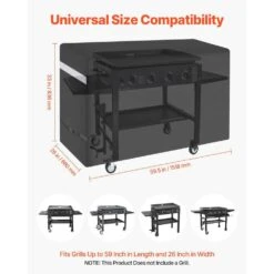 Grill Cover 59 In. BBQ Covers For Outdoor Grills Waterproof Fade Resistant Weather Resistant Heavy Duty 600D Polyester -Vevor vevor outdoor cooking accessories pjpdsklzzpdsx3w3zv0 1f 1000