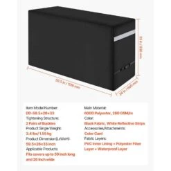 Grill Cover 59 In. BBQ Covers For Outdoor Grills Waterproof Fade Resistant Weather Resistant Heavy Duty 600D Polyester -Vevor vevor outdoor cooking accessories pjpdsklzzpdsx3w3zv0 76 1000