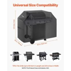 Grill Cover 60 In. BBQ Covers For Outdoor Grills Waterproof Fade Resistant Weather Resistant Heavy Duty 600D Polyester -Vevor vevor outdoor cooking accessories pjpdsklzzrqs363e0v0 1f 1000