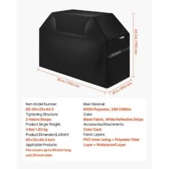 Grill Cover 65 In. BBQ Covers For Outdoor Grills Waterproof Fade Resistant Weather Resistant Heavy Duty Polyester -Vevor vevor outdoor cooking accessories pjpdsklzzrqsicqn5v0 76 1000