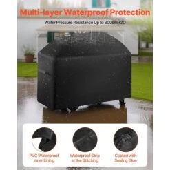 Grill Cover 63 In. BBQ Covers For Outdoor Grills Waterproof Fade Resistant Weather Resistant Heavy Duty Polyester -Vevor vevor outdoor cooking accessories pjpdsklzzrqsmkuffv0 4f 1000