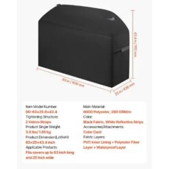 Grill Cover 63 In. BBQ Covers For Outdoor Grills Waterproof Fade Resistant Weather Resistant Heavy Duty Polyester -Vevor vevor outdoor cooking accessories pjpdsklzzrqsmkuffv0 76 1000