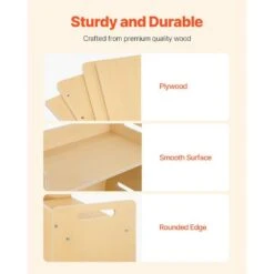 Montessori Weaning Table And Chair Set, Wooden Toddler Table And Chair Set With 2-Chairs, Natural Dining Chair -Vevor vevor outdoor dining chairs etdnzy265201mxf9vv0 1f 1000