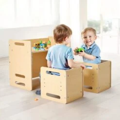 Montessori Weaning Table And Chair Set, Wooden Toddler Table And Chair Set With 2-Chairs, Natural Dining Chair -Vevor vevor outdoor dining chairs etdnzy265201mxf9vv0 31 1000