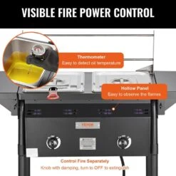Outdoor Propane Deep Fryer Double Burners Commercial Fryer 16 Qt. Stainless Steel Cooker -Vevor vevor outdoor fryers lsrqzggxsgs18lu5hv0 1f 1000