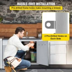 Outdoor Kitchen Doors 14 In. W X 20 In. H Vertical Single BBQ Door Stainless Steel BBQ Access Door -Vevor vevor outdoor kitchen doors 14w 20hbxgcgdkm01v0 44 1000