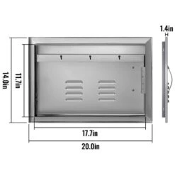 Grill Door 20 In. W X 14 In. H Single Stainless Steel Outdoor Kitchen Doors With Vents Access Door For BBQ Island -Vevor vevor outdoor kitchen doors 14x20ycspcgmdtfk1v0 76 1000