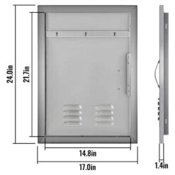 BBQ Access Door 17 In. W X 24 In. H Vertical Island Door With Vents Stainless Steel Single Access Door For BBQ Island 16 BBQ Access Door 17 In. W X 24 In. H Vertical Island Door With Vents Stainless Steel Single Access Door For BBQ Island -Vevor vevor outdoor kitchen doors 17x24ycczdcgmdtfkv0 76 1000