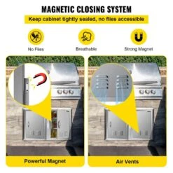 BBQ Access Door 17 In. W X 24 In. H Vertical Island Door With Vents Stainless Steel Single Access Door For BBQ Island 15 BBQ Access Door 17 In. W X 24 In. H Vertical Island Door With Vents Stainless Steel Single Access Door For BBQ Island -Vevor vevor outdoor kitchen doors 17x24ycczdcgmdtfkv0 fa 1000