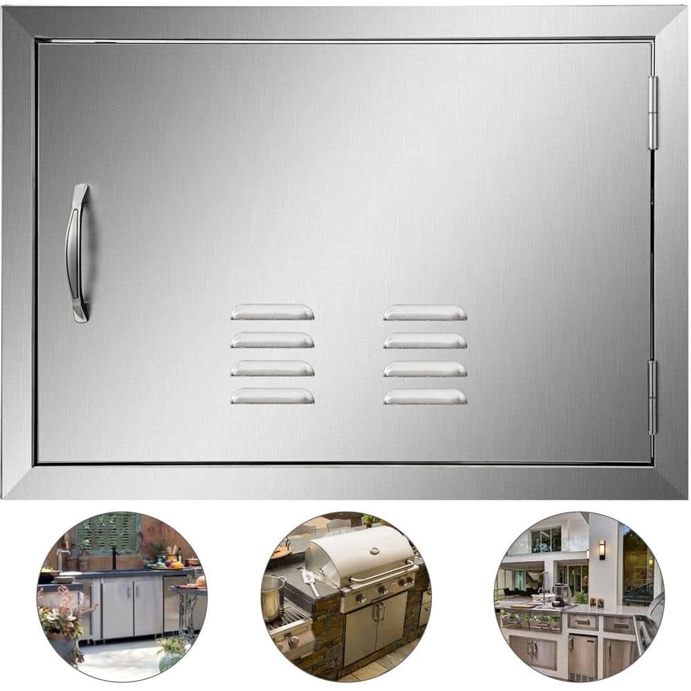 BBQ Access Door 24 In. W X 17 In. H Horizontal Island Door With Vents Stainless Steel Single Access Door 3 BBQ Access Door 24 In. W X 17 In. H Horizontal Island Door With Vents Stainless Steel Single Access Door