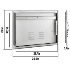 BBQ Access Door 24 In. W X 17 In. H Horizontal Island Door With Vents Stainless Steel Single Access Door 16 BBQ Access Door 24 In. W X 17 In. H Horizontal Island Door With Vents Stainless Steel Single Access Door -Vevor vevor outdoor kitchen doors 17x24ycspcgmdtfk1v0 76 1000