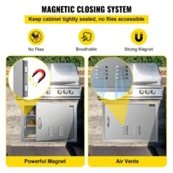 BBQ Access Door 24 In. W X 17 In. H Horizontal Island Door With Vents Stainless Steel Single Access Door 15 BBQ Access Door 24 In. W X 17 In. H Horizontal Island Door With Vents Stainless Steel Single Access Door -Vevor vevor outdoor kitchen doors 17x24ycspcgmdtfk1v0 fa 1000