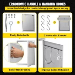 Stainless Steel Outdoor Kitchen Doors 16 In. W X 22 In. H Grill Door Single Access Door For BBQ Island -Vevor vevor outdoor kitchen doors 18ycyjjczdkcgm001v0 1f 1000