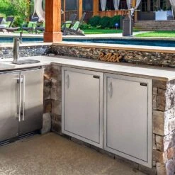 Stainless Steel Outdoor Kitchen Doors 16 In. W X 22 In. H Grill Door Single Access Door For BBQ Island -Vevor vevor outdoor kitchen doors 18ycyjjczdkcgm001v0 31 1000