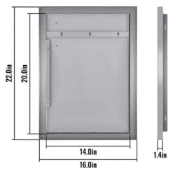 Outdoor Kitchen Door 16 In. W X 22 In. H Stainless Steel BBQ Access Door Single Access Door For Outside Cabinet -Vevor vevor outdoor kitchen doors 18yczjjczdkcgm001v0 76 1000