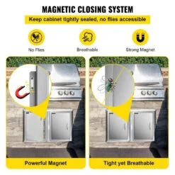 Outdoor Kitchen Door 16 In. W X 22 In. H Stainless Steel BBQ Access Door Single Access Door For Outside Cabinet -Vevor vevor outdoor kitchen doors 18yczjjczdkcgm001v0 fa 1000