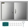 BBQ Access Door 28 In. W X 19 In. H Double BBQ Door Stainless Steel Outdoor Kitchen Doors For BBQ Island,Grill Station -Vevor vevor outdoor kitchen doors 19x28cbxgcgskm001v0 64 1000
