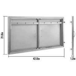 Outdoor Kitchen Doors 42 In. W X 21 In. H Double BBQ Door Stainless Steel BBQ Access Door -Vevor vevor outdoor kitchen doors 21 13x42x1 63skm1v0 76 1000
