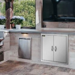 BBQ Access Door 24 In. W X 24 In. H Grill Door Double Door Brushed Stainless Steel Outdoor Kitchen Doors -Vevor vevor outdoor kitchen doors 24 24bxgcfskm0001v0 31 1000