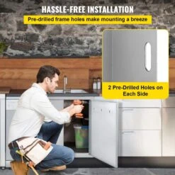 BBQ Access Door 24 In. W X 24 In. H Grill Door Double Door Brushed Stainless Steel Outdoor Kitchen Doors -Vevor vevor outdoor kitchen doors 24 24bxgcfskm0001v0 44 1000