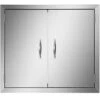 BBQ Access Door 24 In. W X 24 In. H Grill Door Double Door Brushed Stainless Steel Outdoor Kitchen Doors