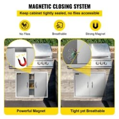 Outdoor Kitchen Doors 30.5 In. W X 21 In. H BBQ Kitchen Doors Wall Construction Outdoor Kitchen Access Door -Vevor vevor outdoor kitchen doors 30 5c 21cbxgskm01v0 fa 1000