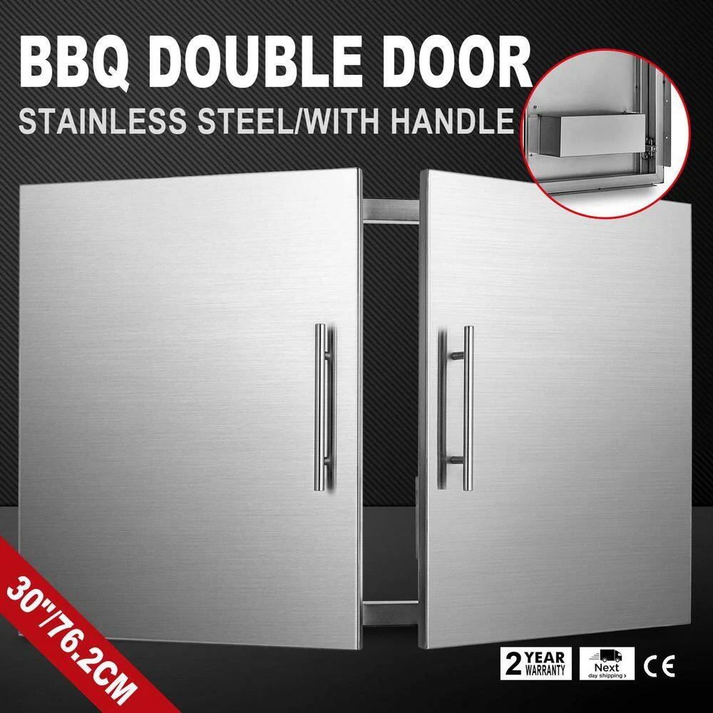 BBQ Access Double Door 30 In. W X 23 In. H BBQ Door Stainless Steel With Storage Shelf Outdoor Kitchen Doors 10 BBQ Access Double Door 30 In. W X 23 In. H BBQ Door Stainless Steel With Storage Shelf Outdoor Kitchen Doors - Image 8