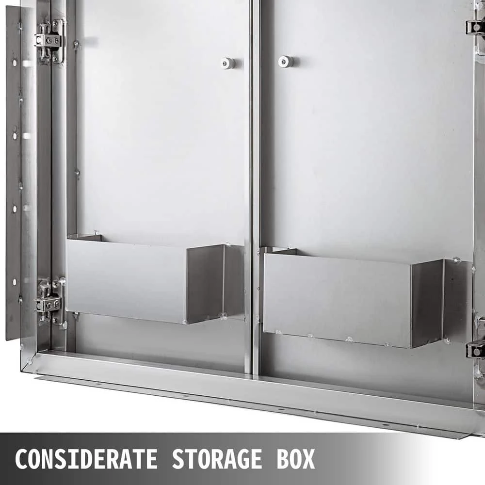 BBQ Access Double Door 30 In. W X 23 In. H BBQ Door Stainless Steel With Storage Shelf Outdoor Kitchen Doors 7 BBQ Access Double Door 30 In. W X 23 In. H BBQ Door Stainless Steel With Storage Shelf Outdoor Kitchen Doors - Image 5