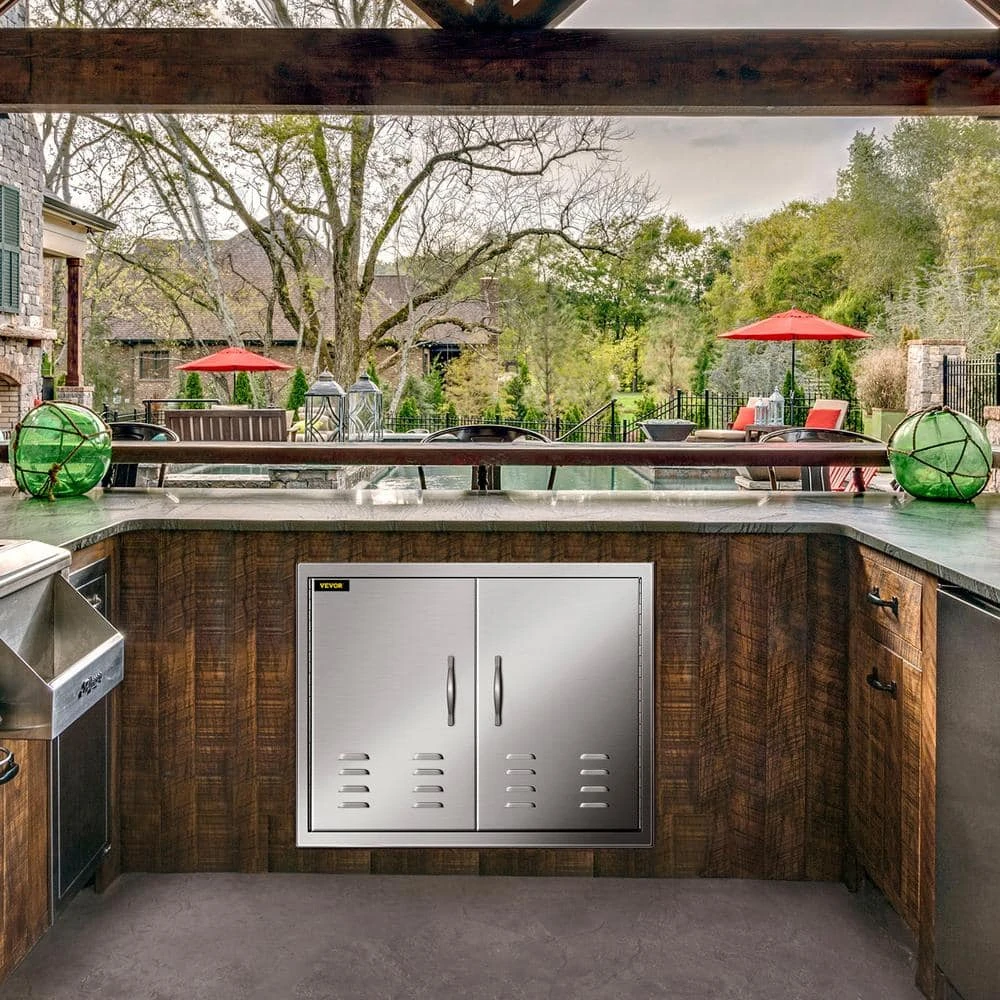 30 In. W X 21 In. H Double Stainless Steel Access Doors With Vents BBQ Grill Doors For Outdoor Use 10 30 In. W X 21 In. H Double Stainless Steel Access Doors With Vents BBQ Grill Doors For Outdoor Use - Image 8