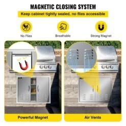 30 In. W X 21 In. H Double Stainless Steel Access Doors With Vents BBQ Grill Doors For Outdoor Use 16 30 In. W X 21 In. H Double Stainless Steel Access Doors With Vents BBQ Grill Doors For Outdoor Use -Vevor vevor outdoor kitchen doors 30ycqrsscgmdtfk01v0 fa 1000