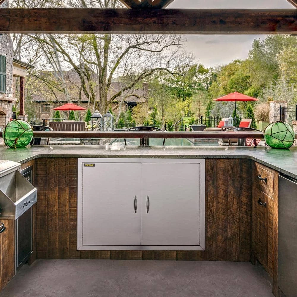 BBQ Double Access Door 31 In. W X 24 In. H BBQ Door Stainless Steel Wall Construction Kitchen Door For BBQ Island,Grill 10 BBQ Double Access Door 31 In. W X 24 In. H BBQ Door Stainless Steel Wall Construction Kitchen Door For BBQ Island,Grill - Image 8